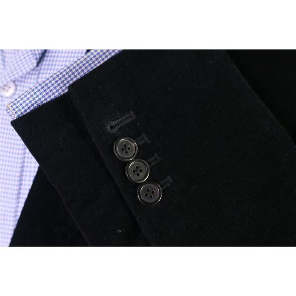 J. Crew Legacy Black Corduroy Velvet 2-Btn Blazer Jacket Men's 40L - Picture 7 of 10